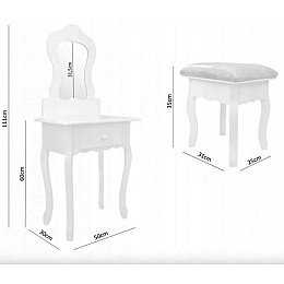 Туалетный столик Chomik SISI с зеркалом + табурет