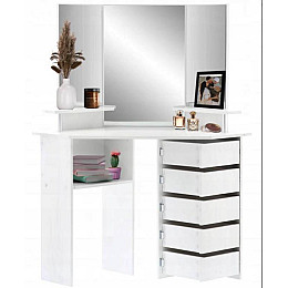 Туалетный столик Chomik TRIO угловой с зеркалом белый