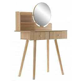 Туалетный столик Chomik WENDY с зеркалом + бежевый табурет