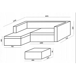 Садові меблі Chomik GARDEN LINE ATRANI коричневий + кремові подушки