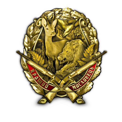 Нагрудный знак Collection Лучший охотник 45 мм Золотистый (hub_bltjcl)