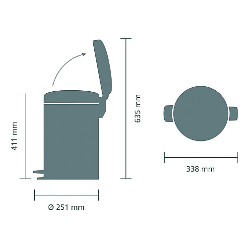Бак для мусора Brabantia NewIcon Pedal Bin 12 л Стальной (113604)