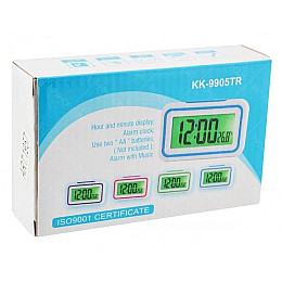 Часы говорящие с будильником на батарейках для плохо слышащих Kenko KK-9905 TR Бело-синий