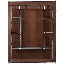 Шкаф тканевый HCX на 3 секции 88130 130см/175см/45см Brown (do187-hbr)