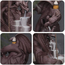 Керамічна підставка тримач Дракон Backflow зі зворотнім потоком диму 120 конусів та 30 ароматичних паличок