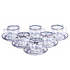Чайный сервиз на 6 персон стеклянный TS Kitchen Clear синий (HP569)