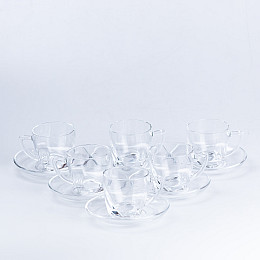 Чайный сервиз на 6 персон стеклянный TS Kitchen Clear прозрачный (HP572)