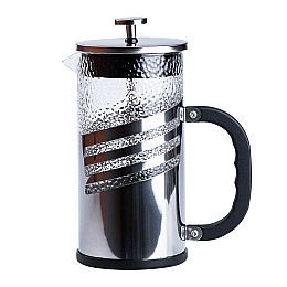 Френч-пресс чайник стеклянный TS Kitchen Haus Roland 1 литр с фактурным фильтром хром (HP33536)
