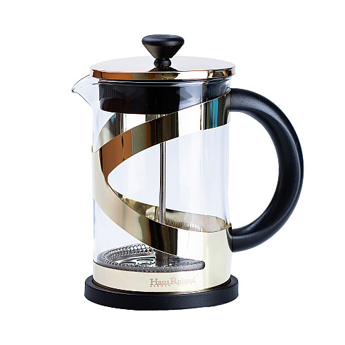 Френч-пресс стеклянный чайник TS Kitchen Haus Roland 800 мл с фильтром золото (HP33540PGL)