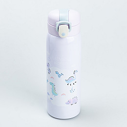 Термос Happy Life Dinosaur 500 мл с крышкой флип топ белый (HP28492)