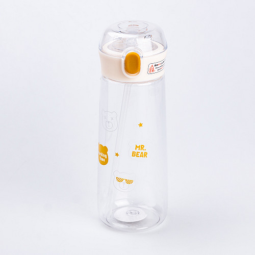Бутылка для воды Happy Life Bear 600 мл с крышкой на защелке оранжевая (HP28496)