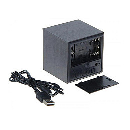 Настольные электронные светодиодные часы куб Wooden Watch VST-869 65х65 мм Красный свет