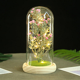 Гипсофила в колбе Lesko KY-262 Pink с LED подсветкой светодиодный ночник (11565-64545)