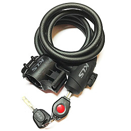 Спіральний велосипедний замок KLS Coil 10 мм Smoky 1800 Black (hub_LIJo24811)