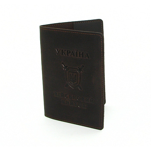 Шкіряна обкладинка на військовий квиток DNK Leather -Military-doc-H-col.F