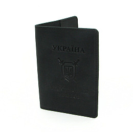 Шкіряна обкладинка на військовий квиток DNK Leather-Military-doc-H-col.J чорний