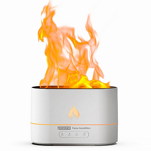Зволожувач ароматизатор повітря (камін) з ефектом полум'я ProZone SH-853 Flame Білий
