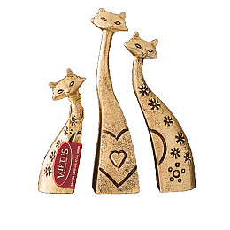 Статуетка Родина Virtus Set Of Three Modern Cats бронза 17 x 13 см (2167)