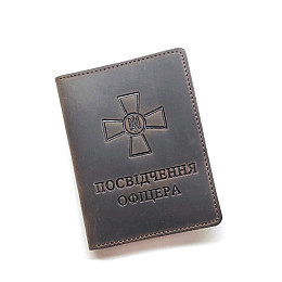 Шкіряна обкладинка на посвідчення офіцера DNK Leather-Officer-doc-H-col.F коричневий