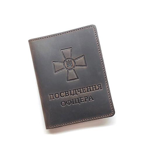 Шкіряна обкладинка на посвідчення офіцера DNK Leather-Officer-doc-H-col.F коричневий