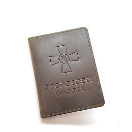 Шкіряна обкладинка на Посвідчення офіцера DNK Leather-Officer-doc-H-col.G хакі