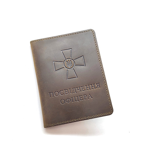 Шкіряна обкладинка на Посвідчення офіцера DNK Leather-Officer-doc-H-col.G хакі