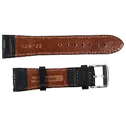 Ремінець для годинника Mykhail Ikhtyar шкіряний Ш22 мм Чорний (S620-22S black)