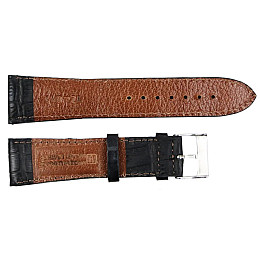 Ремінець для годинника шкіряний Mykhail Ikhtyar під рептилію Ш24 мм Чорний (S648-24S black)
