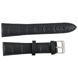 Ремінець для годинника Mykhail Ikhtyar шкіряний Ш22 мм Чорний (S648-22S Black)