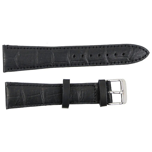 Ремінець для годинника Mykhail Ikhtyar шкіряний Ш22 мм Чорний (S648-22S Black)