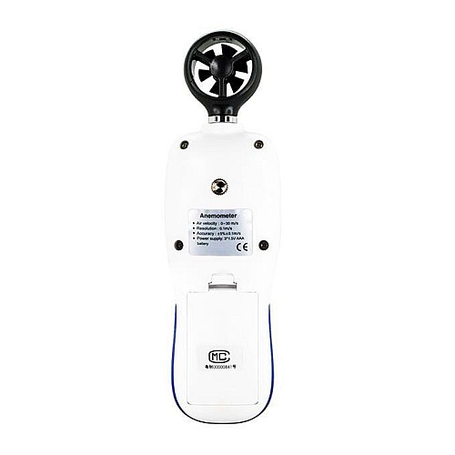 Цифровой крыльчатый анемометр 0,3-30м/с, -10-45°C WINTACT WT82