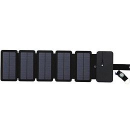 Туристическая солнечная зарядка для телефона Kernuap 10W, 5В/1А Черный (100130)