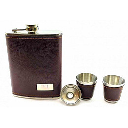 Фляга з чарками та лійкою в подарунковій упаковці (DN32851)