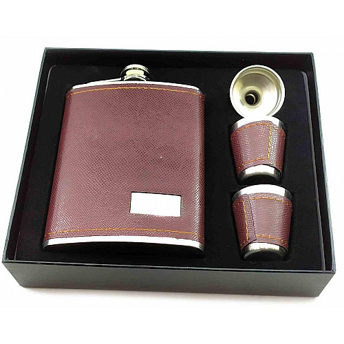 Фляга з чарками та лійкою в подарунковій упаковці (DN32851)