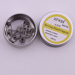 Комплект спіралей XFKM Tri-Core Fused Claption SS316L 0.27 Ом 10 шт