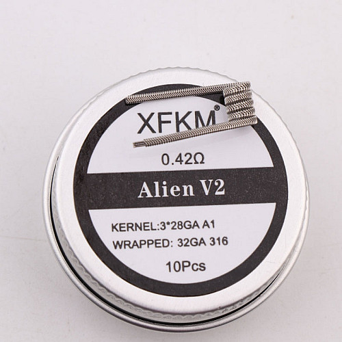 Комплект спіралей XFKM Alien V2 0.42 Ом A1+SS316 10 шт