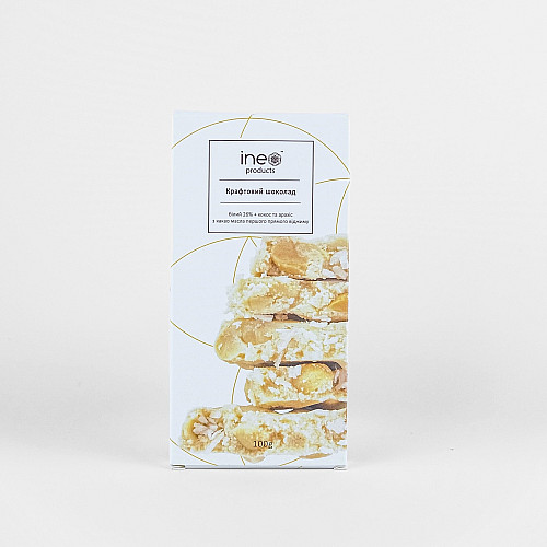 Шоколад крафтовий Ineo products білий з кокосом та арахісом 8 шт