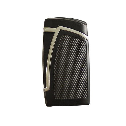 Зажигалка газовая двойное турбо Silver Match Bowroad DBL Blueflame Lighter Черная с серебристым (40674273BLSL)