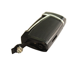 Зажигалка газова подвійне турбо Silver Match Bowroad DBL Blueflame Lighter Чорна з сріблястим (40674273BLSL)