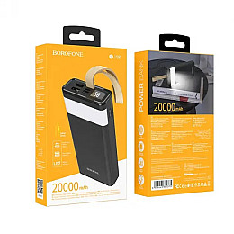 УМБ BOROFONE Coolmy power bank BJ18 20000mAh 2USB/1Type-C 2A с лампой черное