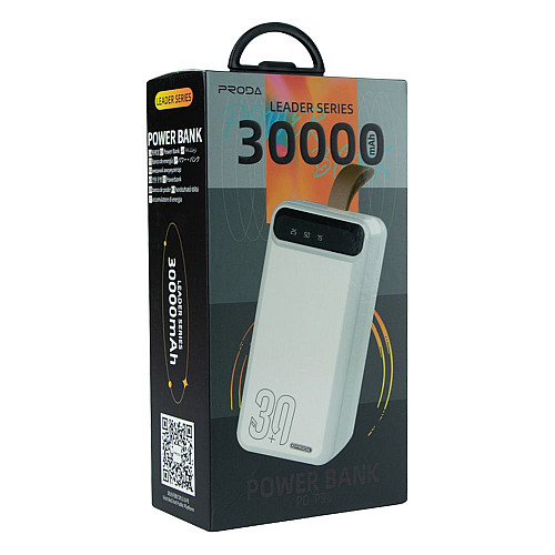 УМБ Power Bank Remax Proda PD-P96 Leading series 2A Micro-usb Type-C 30000 mAh Білий