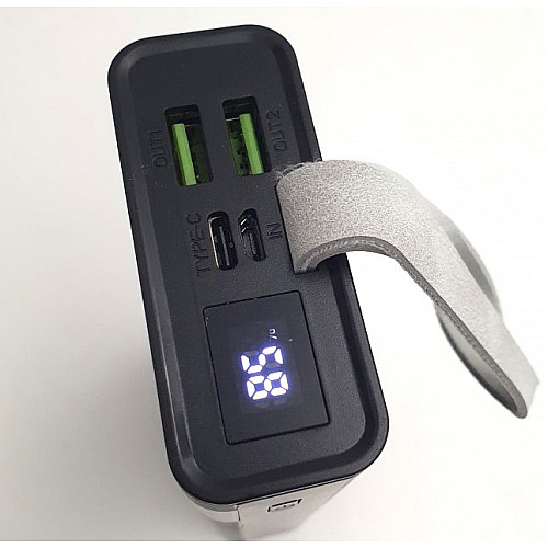 Повербанк turbo с LED фонариком Maxmate с быстрой зарядкой 30000mAh USB/MicroUSB/Type-C MMP30KP 22.5W черный