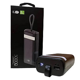 Внешний аккумулятор Power Bank King Power KP30 LCD LED Фонарик 30000 mAh Black (3_02402)