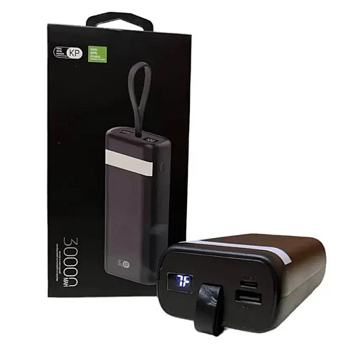 Внешний аккумулятор Power Bank King Power KP30 LCD LED Фонарик 30000 mAh Black (3_02402)