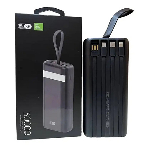 Внешний аккумулятор Power Bank King Power KP30 LCD LED Фонарик 30000 mAh Black (3_02402)