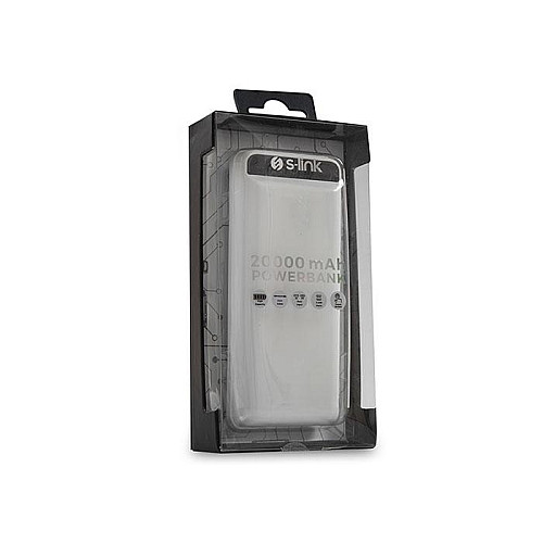 Внешний аккумулятор Power Bank S-LİNK IP-G21 2хUSB Фонарик 20000mAh White (3_02403)