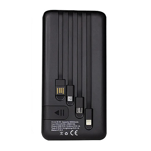 Внешний аккумулятор Power Bank ProTech B-06 LCD LED Фонарик 30000 mAh Black (3_02405)