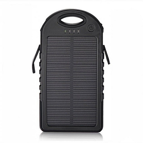 Power Bank Solar A50 + фонарь 12 LED с солнечной панелью 5000 mAh Черный (A50)