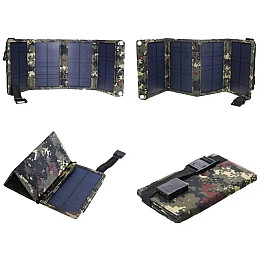 Сонячна панель Solar Power портативна зарядна станція складна з USB 5V - 10W камуфляж (SPH10)