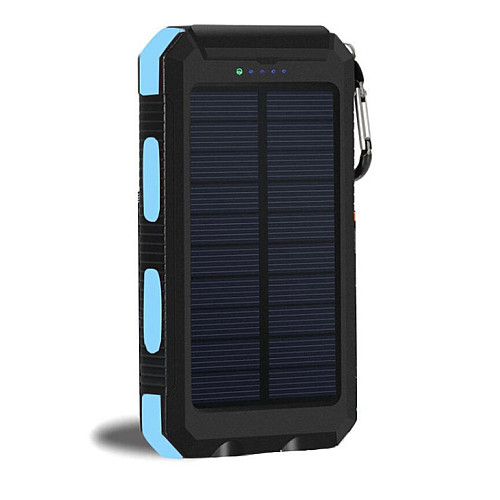 УМБ Power Bank Solar ES1600 фонарик + компас с солнечной панелью 16000 mAh Влагозащищен (ES16000)